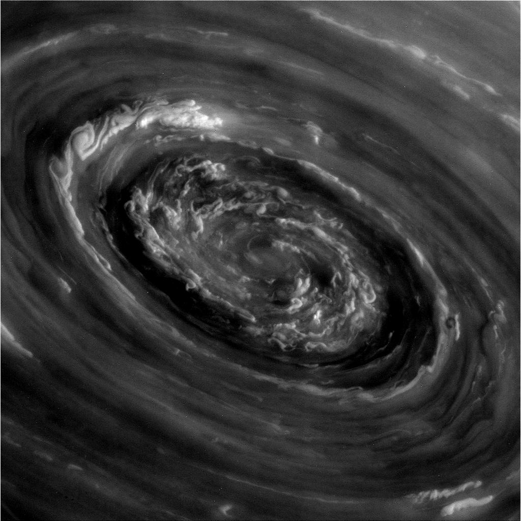 Huge Saturn Vortex Swirls in Stunning NASA Photos
